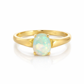 Opal Ring | Solid Crystal Opal In 18K Yellow Gold