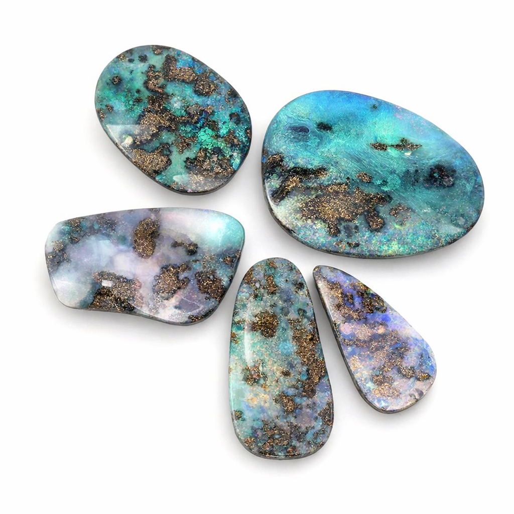 Solid Opals | Five Reef Reminiscent Pieces