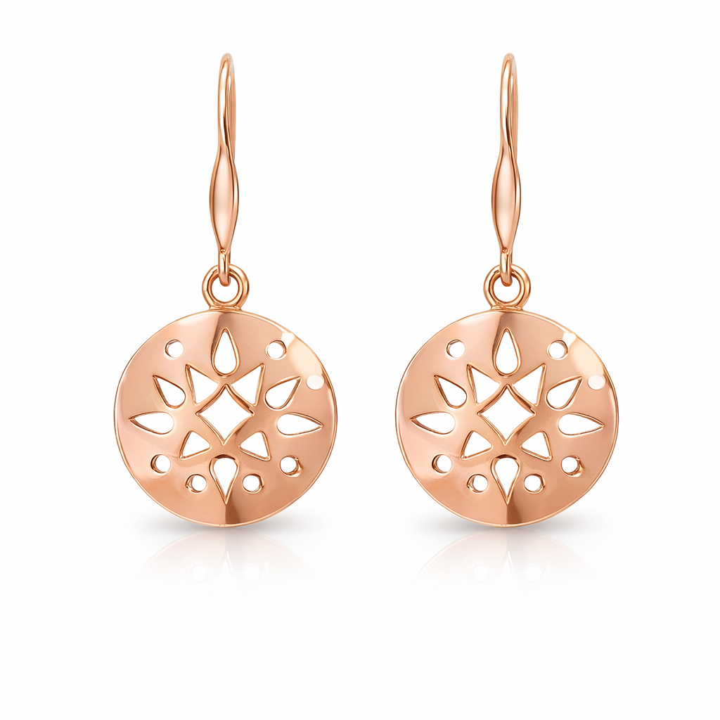 Earrings In 9K Rose Gold | Pierced Design Drop