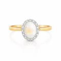 Solid White Opal Ring | 18K And Platinum