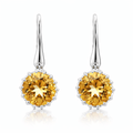 Earrings | Citrine Drops In 9ct White Gold