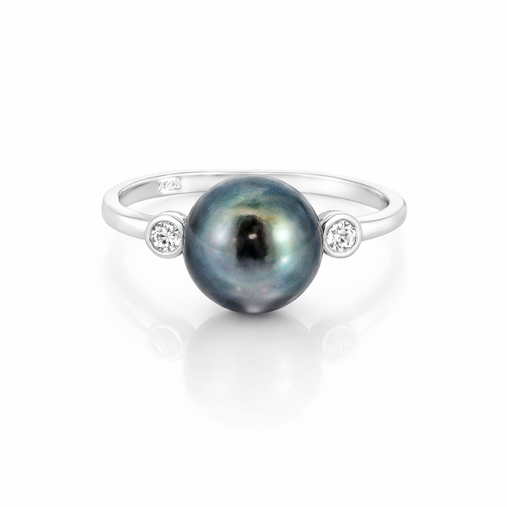Pearl Ring | Silver Black Pearl Ring