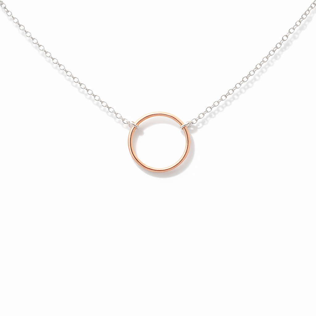 Petals Silver Necklace | "Grandmother"  With Circle