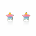 Children Silver Enamel Pastel Rainbow Star Studs