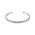 Bangle | Rhodium Plated Silver Thin Arrow Pattern