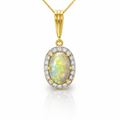 Opal and Diamond Pendant | Oval