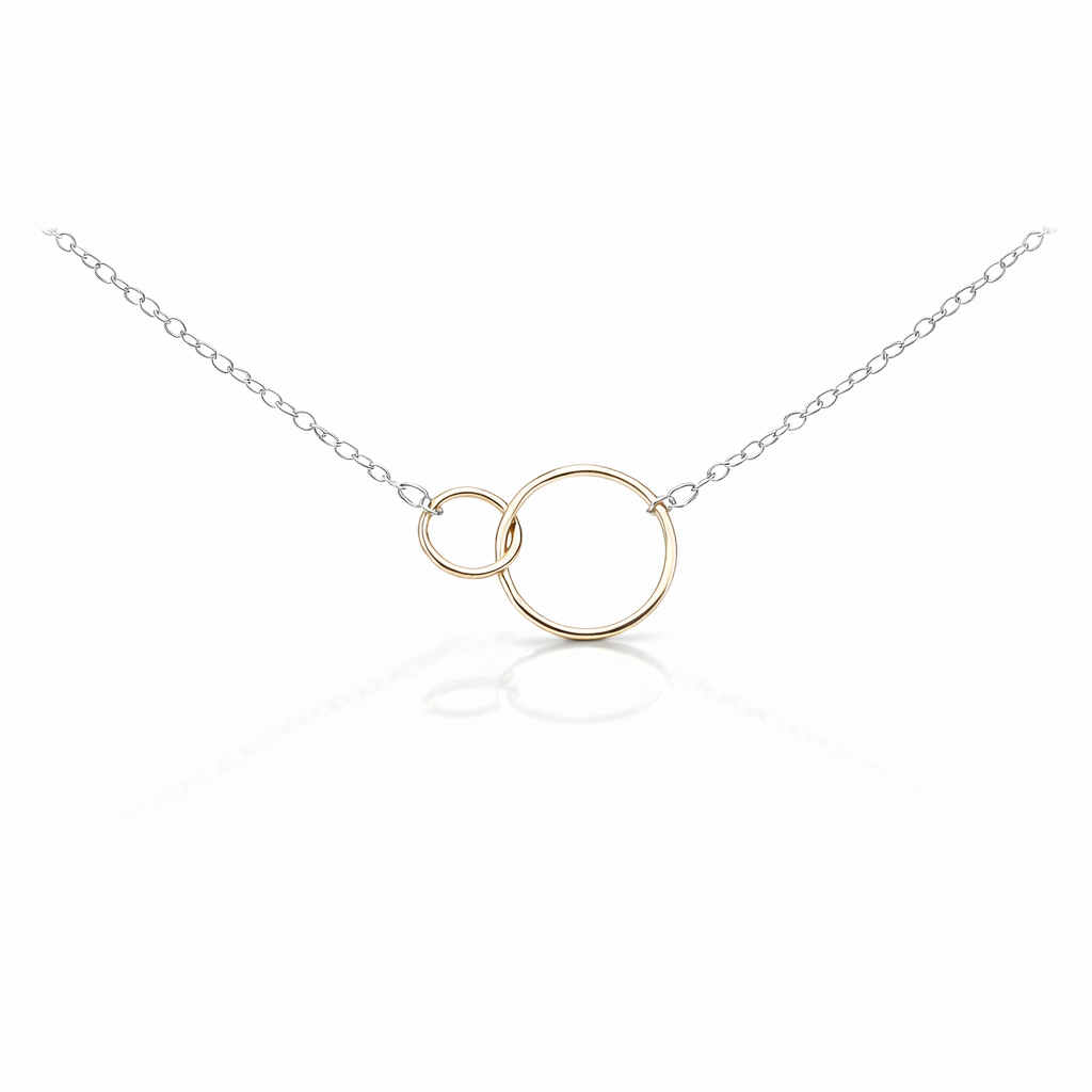Petals Silver Necklace Godmother With Interlocking Links