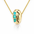 Inlaid Opal In A Unique Pod Shaped Pendant In 14K