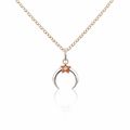 Petals Sterling Silver New Best Friend Moon Necklace
