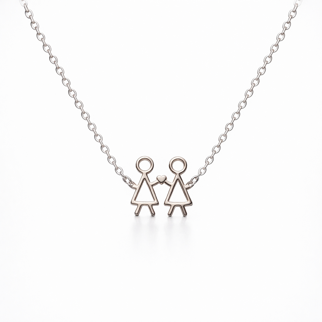 Petals Silver 'Friends' Circle Necklace