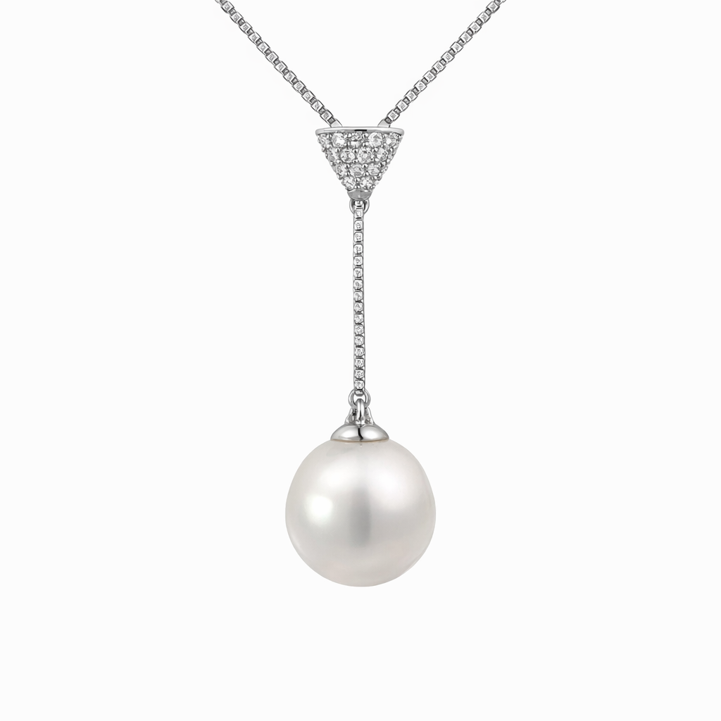 South Sea Pearl Pendant With Diamond Detail Bail 18K WG