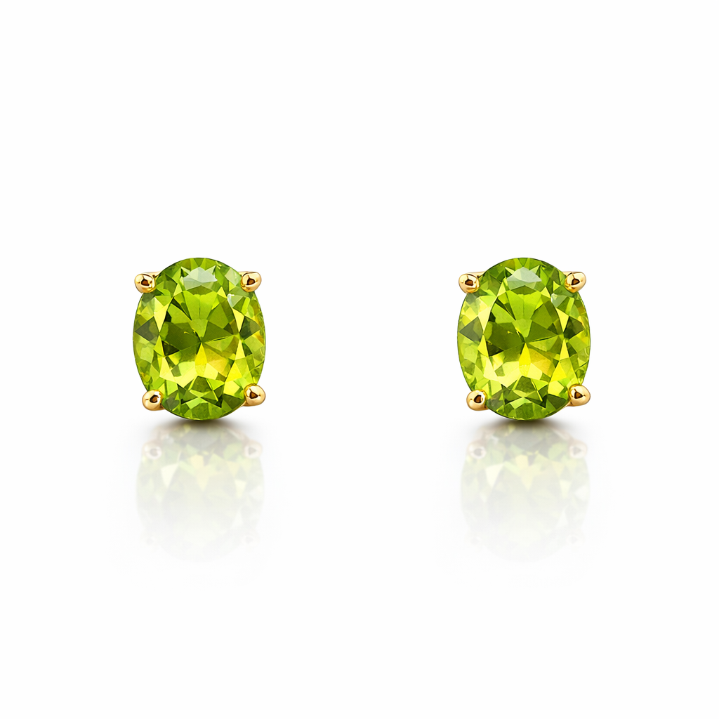 Peridot Stud Earrings| 14ct