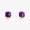 Amethyst Stud Earrings| 14ct Yellow Gold