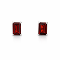 Garnet Stud Earrings| 14ct 7mm x 5mm