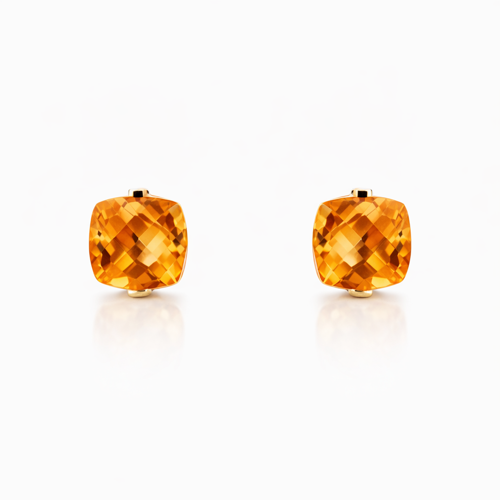 Citrine Stud Earrings| 14ct