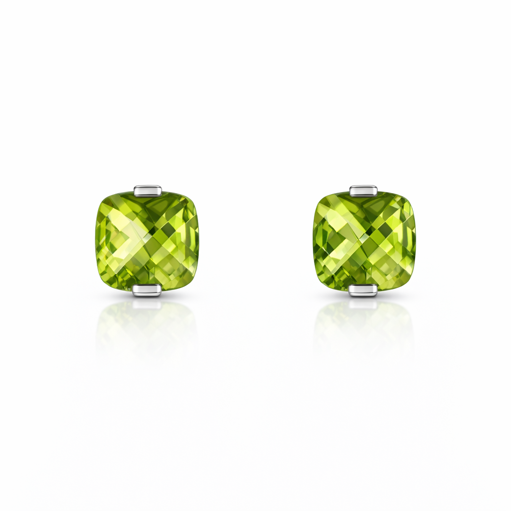 Peridot Stud Earrings| 14ct
