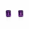 Amethyst Stud Earrings | 14ct White Gold