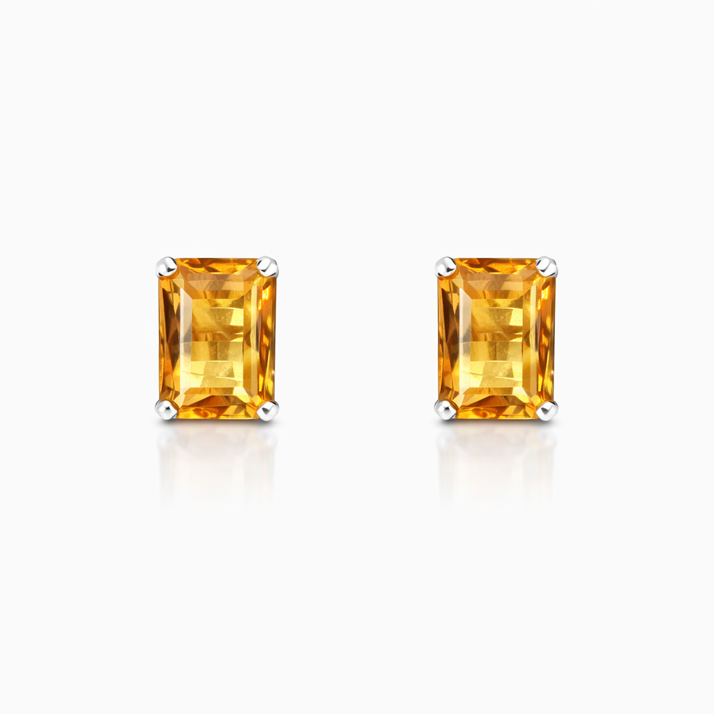 Citrine Stud Earrings | 14ct