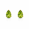 Peridot Stud Earrings - Teardrop | 14ct