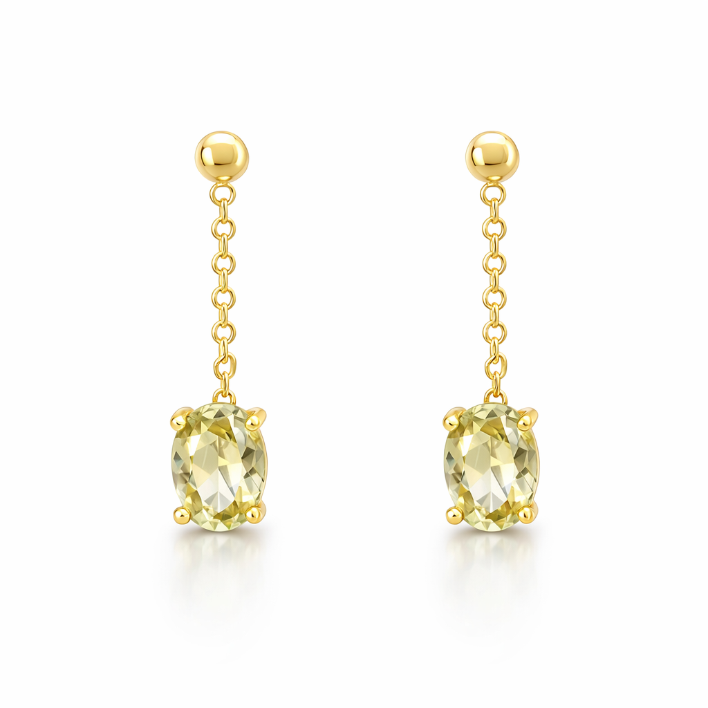 Dioptase Drop Earrings | 14ct