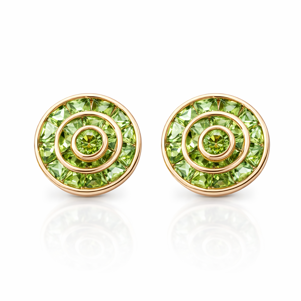Peridot Stud Earrings | 14ct