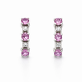 Pink Sapphire And Diamond Stud Earrings | 14ct