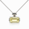 Lemon Quartz Pendant In 14K White Gold