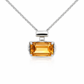 Citrine Pendant In 14K White Gold
