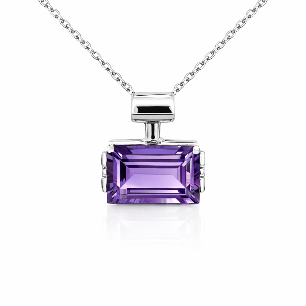 Amethyst Pendant | 14K White Gold
