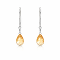 Citrine Earrings in 14ct White Gold