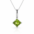 Peridot Pendant In 14K White Gold