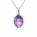 Amethyst Pendant In 14K White Gold
