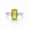Lemon Quartz Ring | 14K White Gold