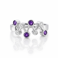 Amethyst And Diamond Ring | 14K White Gold