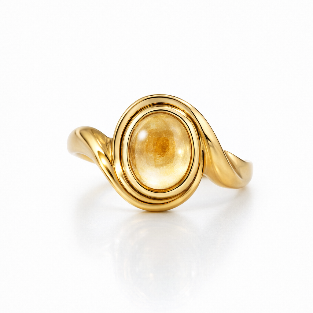 Citrine Gemstone Ring | 18ct Yellow Gold