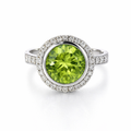 Peridot and Diamond 14ct White Gold Ring