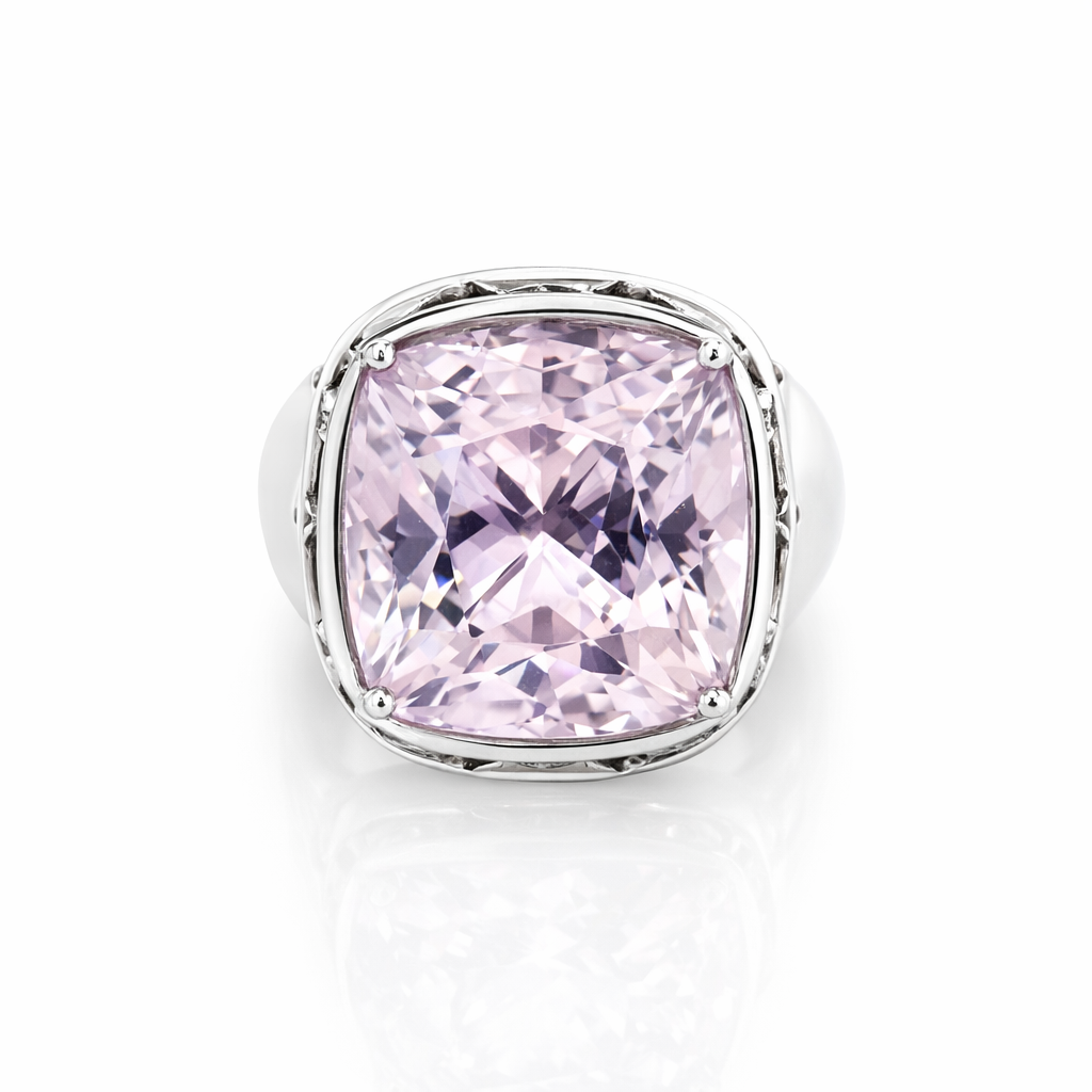 Kunzite 18ct White Gold Ring