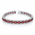 Garnet and Diamond 14ct White Gold Bracelet