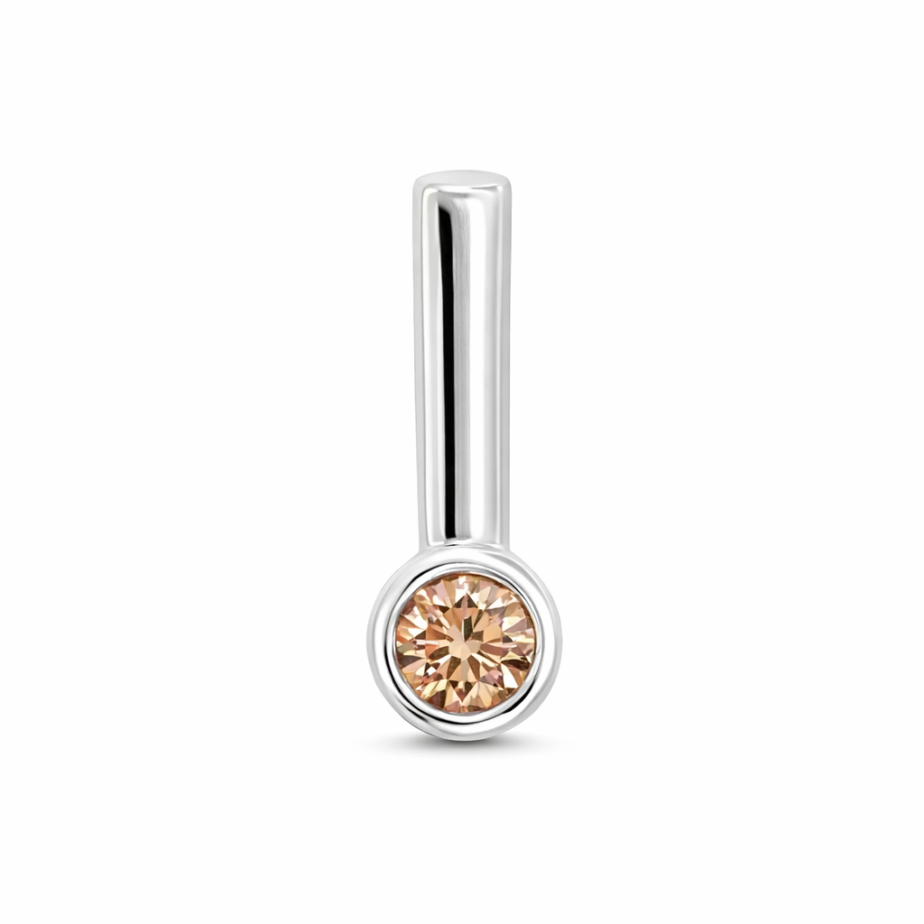 Champagne Diamond 18K White Gold Pendant