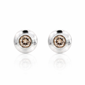 Champagne Diamond 18K White Gold Earrings