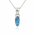 Doublet Opal Pendant Set In Sterling Silver