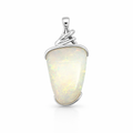 White Opal Pendant Set In Sterling Silver