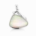 White Opal Pendant Set In Sterling Silver