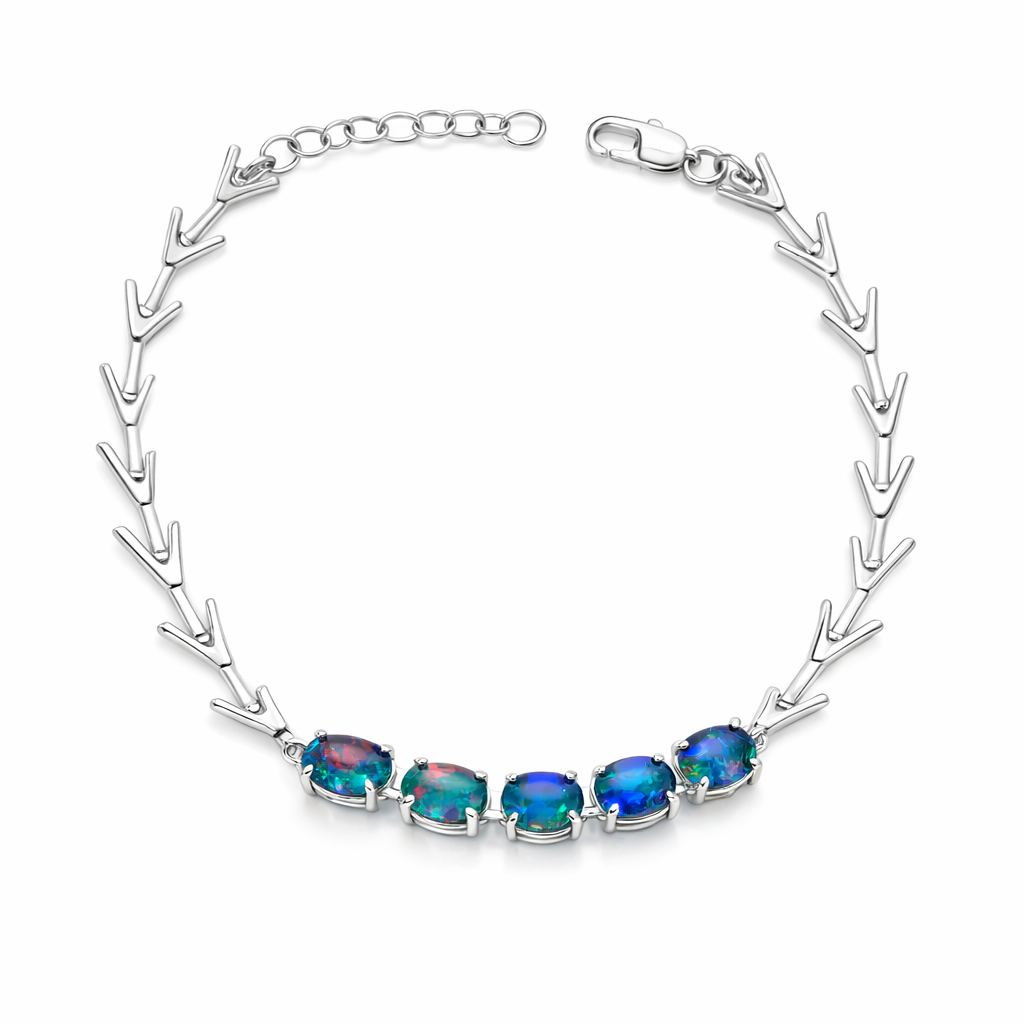 Triplet Opal Bracelet in Sterling Silver