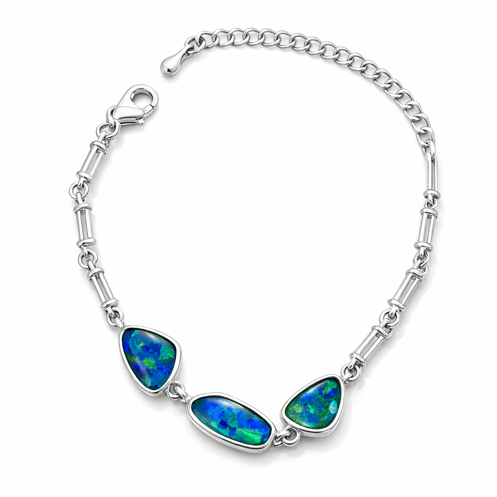 Triplet Opal Bracelet in Sterling Silver