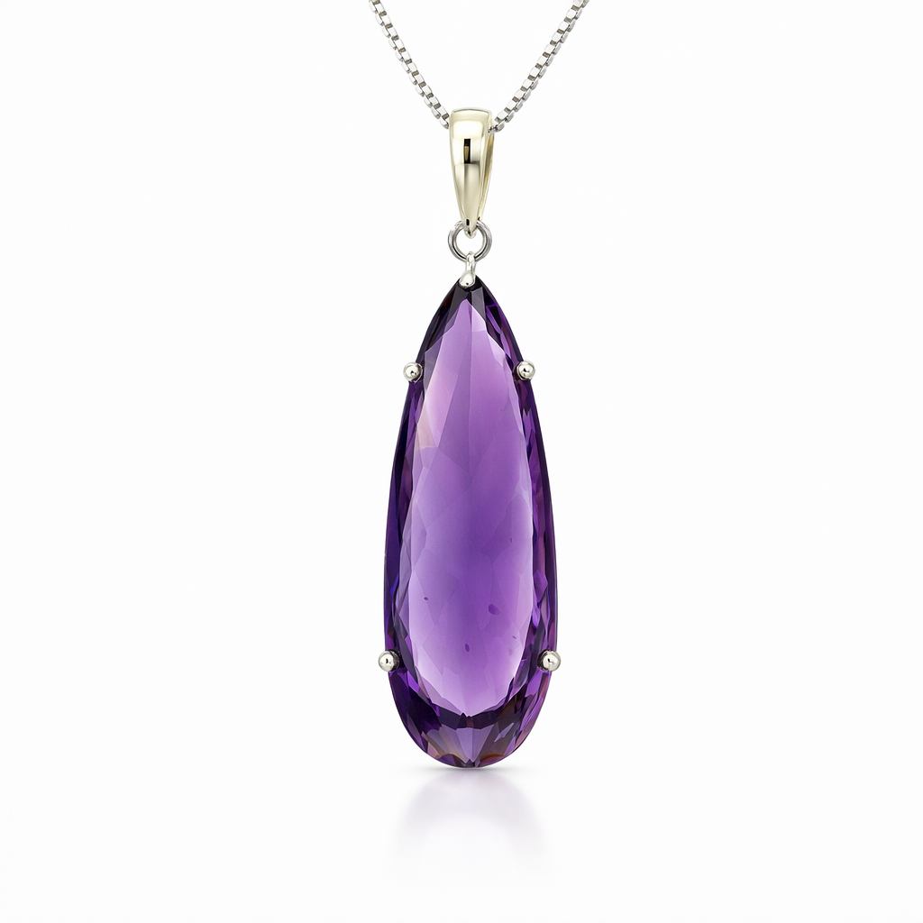 Amethyst Pendant In Sterling Silver