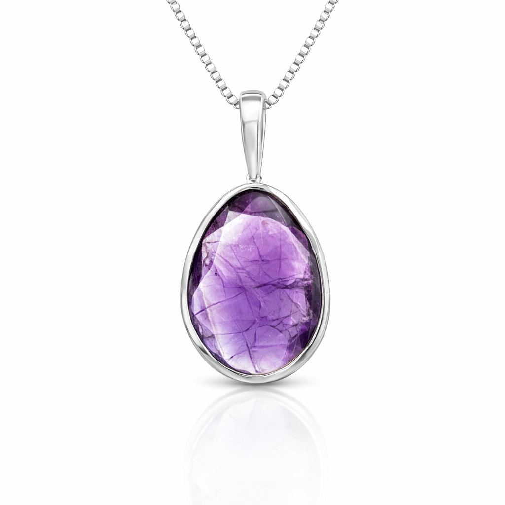 Amethyst Pendant In Sterling Silver