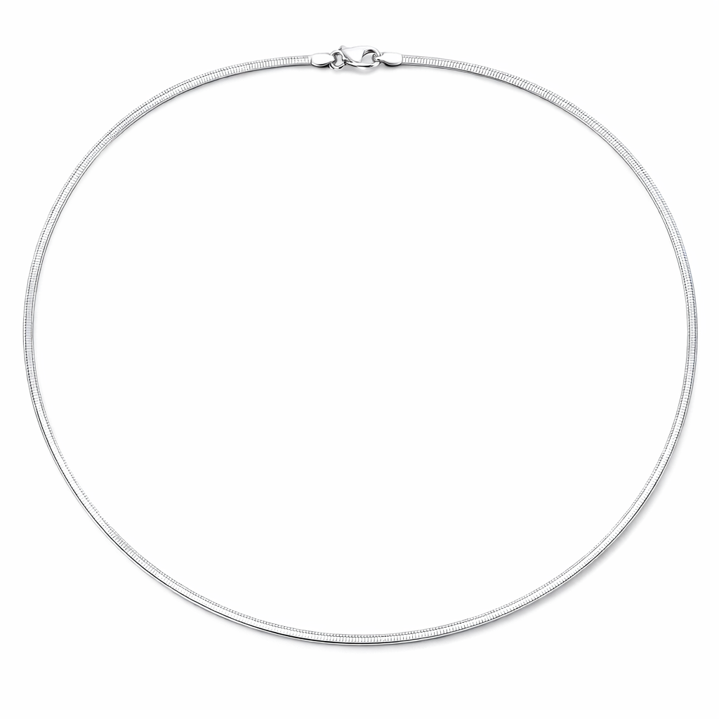 Omega Necklace | 40cm 18k White Gold