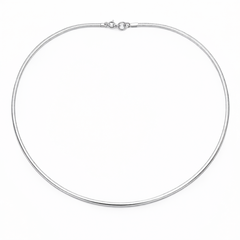 Omega Necklace | 45cm 18k White Gold