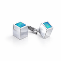 Cufflink Crystal Opal Sterling Silver